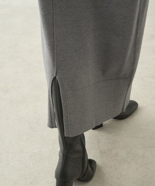 AMERICAN HOLIC バイパチバイカラーモックネックニットワンピース Gray Mixture