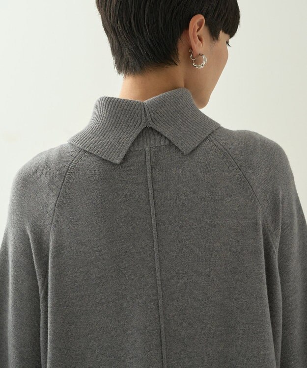 AMERICAN HOLIC バイパチバイカラーモックネックニットワンピース Gray Mixture