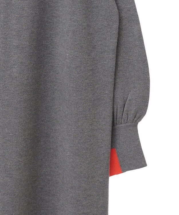 AMERICAN HOLIC バイパチバイカラーモックネックニットワンピース Gray Mixture