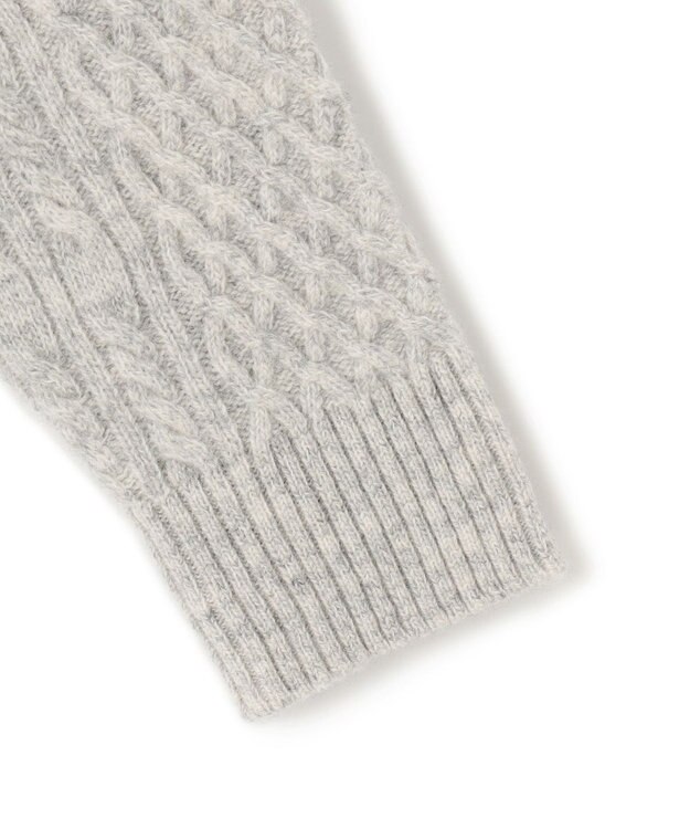 J.PRESS MEN 【KING SIZE】【Cash Lamb’s Wool】ハイネックケーブルカーディガンニット ライトグレー系