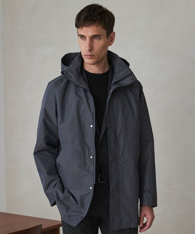 GOTAIRIKU ダウンライナー装着可【仕事で着用可】メランジシャンブレー スプリングブルゾン(26年モデル) ライトグレー系