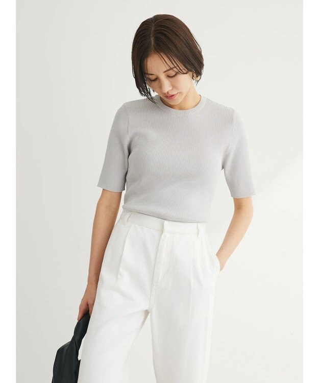 Green Parks 洗える　コンパクトニットプルオーバー Light Gray