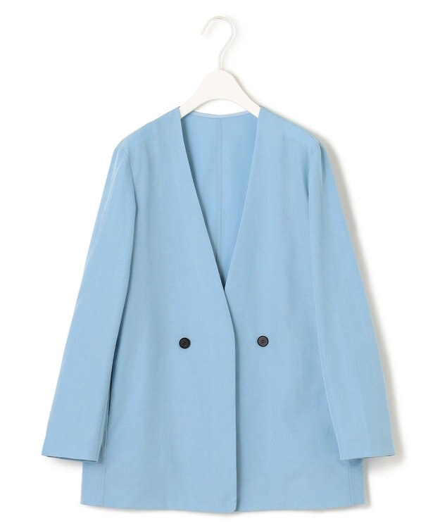 ICB 【洗える】 UnleashLite ノーカラージャケット サックスブルー系