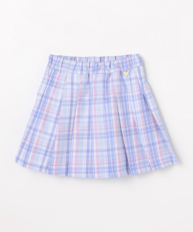 ANY KIDS チェックプリーツスカパン サックスブルー