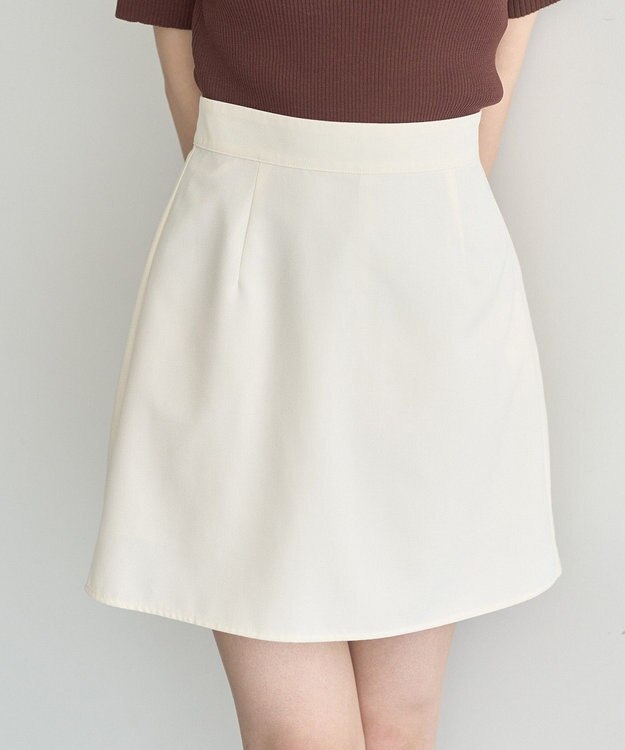 earth music&ecology ＳＥＴ２点プリーツラップスカート＋ミニスカート Ivory