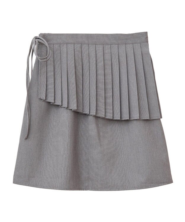 earth music&ecology ＳＥＴ２点プリーツラップスカート＋ミニスカート Gray