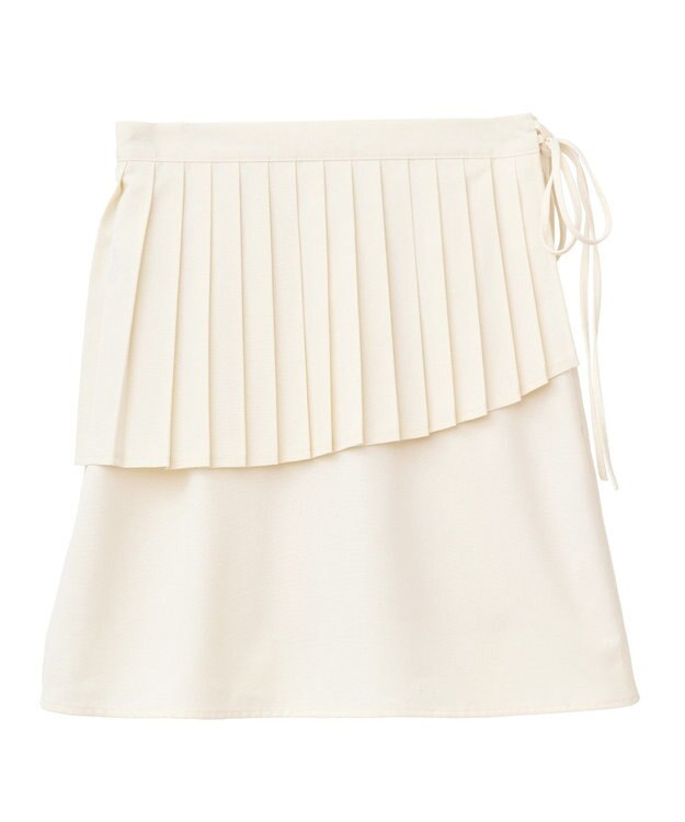 earth music&ecology ＳＥＴ２点プリーツラップスカート＋ミニスカート Ivory