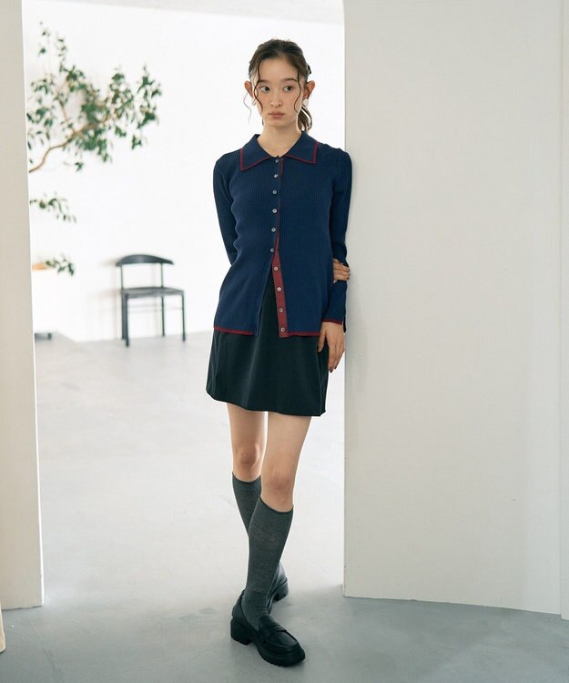 earth music&ecology ＳＥＴ２点プリーツラップスカート＋ミニスカート Black