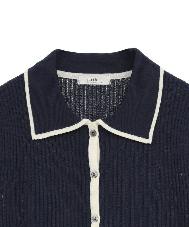 earth music&ecology リブニットカーディガン Navy