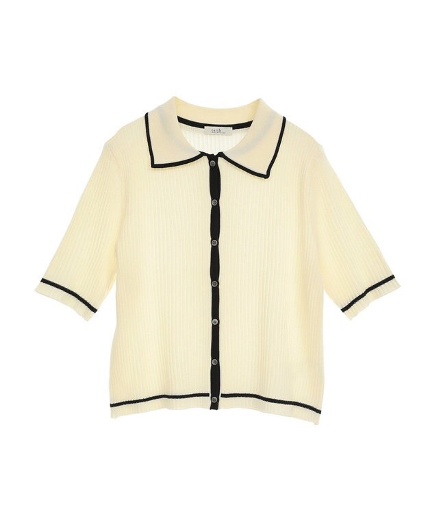 earth music&ecology リブニットカーディガン Ivory