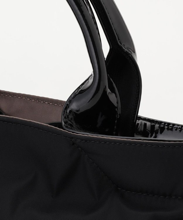 LA BAGAGERIE ツイルナイロン×エナメル 2WAYトートバッグ Sサイズ ブラック