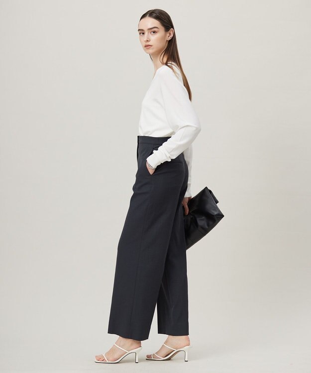 ICB L 【洗える】シンセティックハイゲージ Vネックニット オフホワイト系