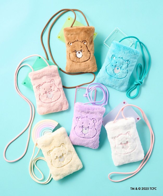 MOONBAT Care Bears(ケアベア) フェイクファーサコッシュ 手洗い可能 バッグ ミントグリーン