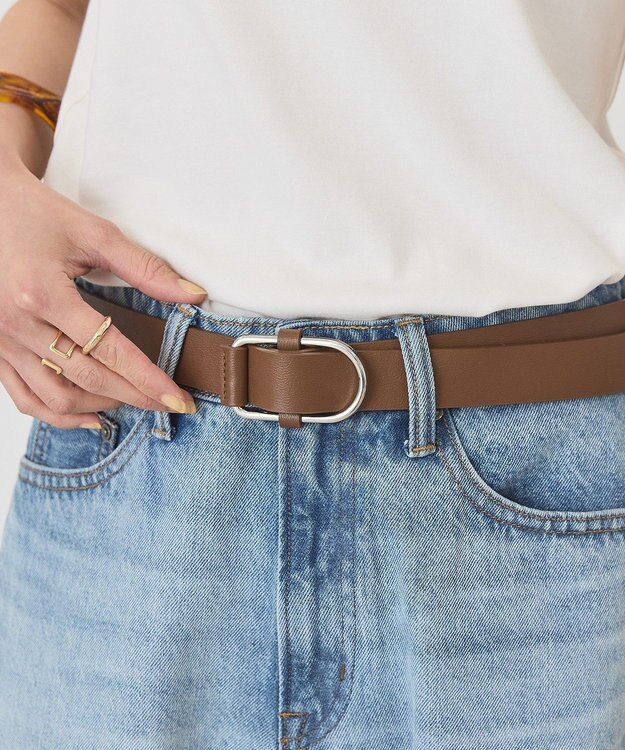 AMERICAN HOLIC ワイドピンレスベルト Brown