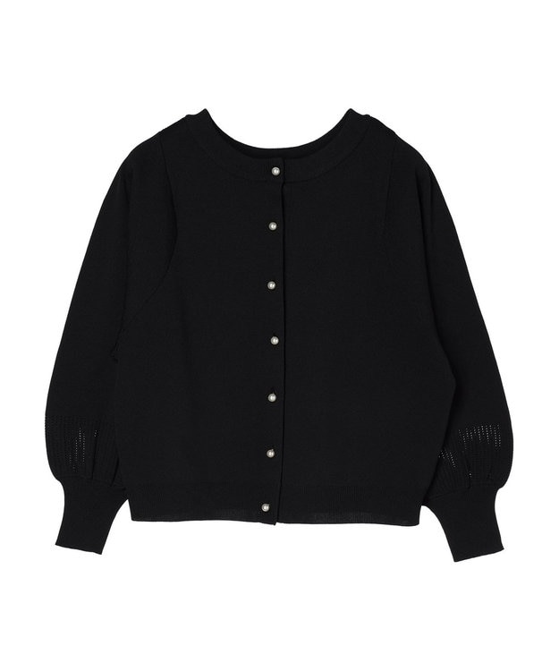 Green Parks ・ｆｕｒｒｙ　ｒａｔｅ２ｗａｙかる~いニットカーデ Black