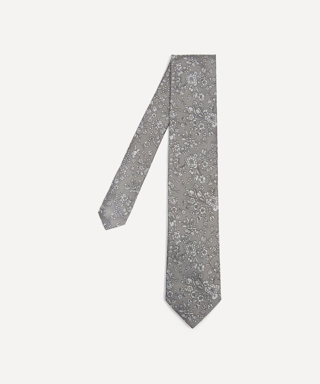 LIBERTY. サマー ブルームス ジャカード シルクタイ グレー