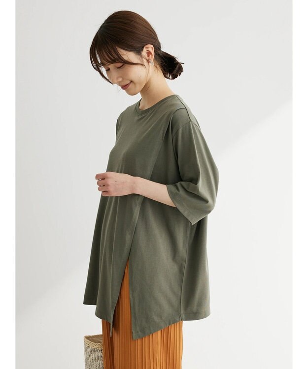 Green Parks アシメトリーデザインチュニック Light Khaki