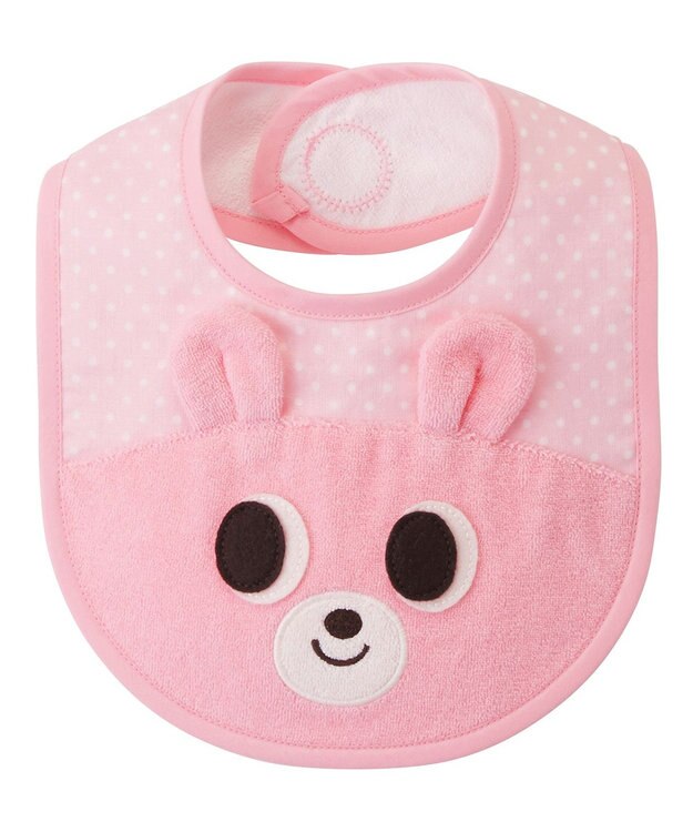 MIKI HOUSE HOT BISCUITS ベビーバスタオル＆スタイギフトセット【BOX付き】 ピンク