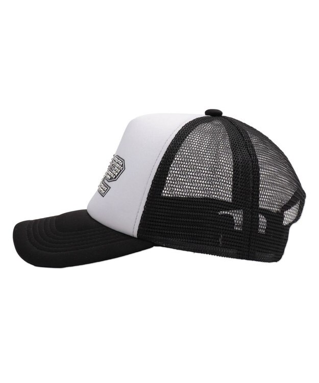 WEGO ナンバリングラインストーンメッシュキャップ ブラック