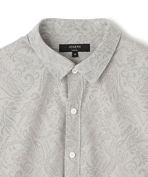 JOSEPH HOMME 【新柄】ヨシタレース　レギュラーカラー半袖シャツ ライトグレー系