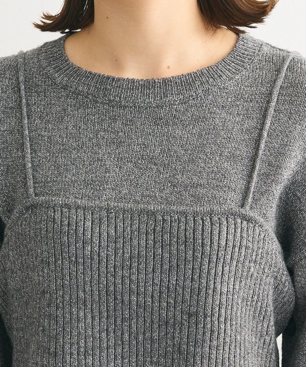 Green Parks ＳＥＴ２点　ニットキャミ＋ニットチュニック Gray Mixture