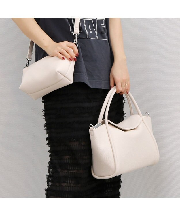 UNBILLION カシュカシュ cachecache / 通しハンドル2wayフラップトート アイボリー