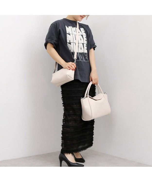 UNBILLION カシュカシュ cachecache / 通しハンドル2wayフラップトート アイボリー