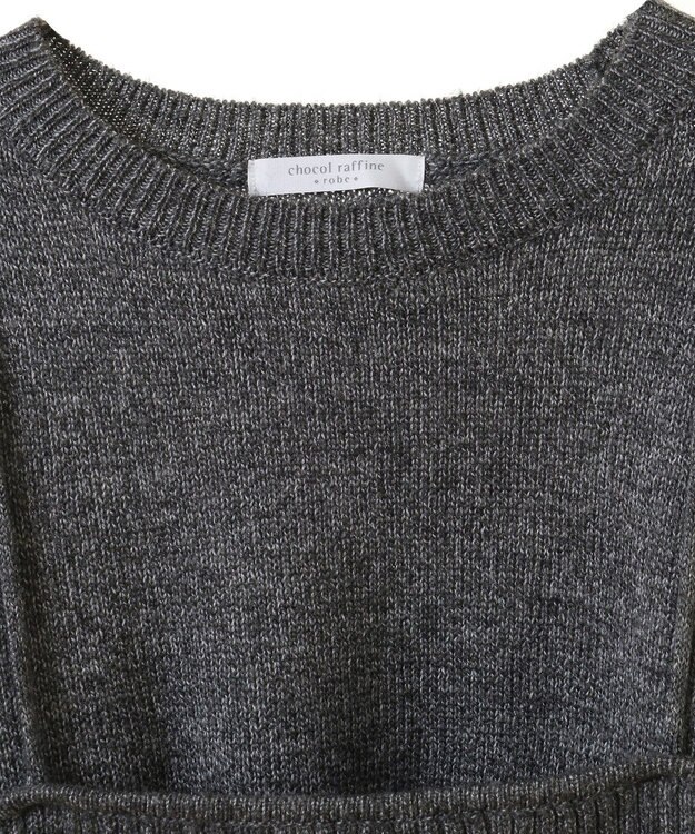 Green Parks ＳＥＴ２点　ニットキャミ＋ニットチュニック Gray Mixture