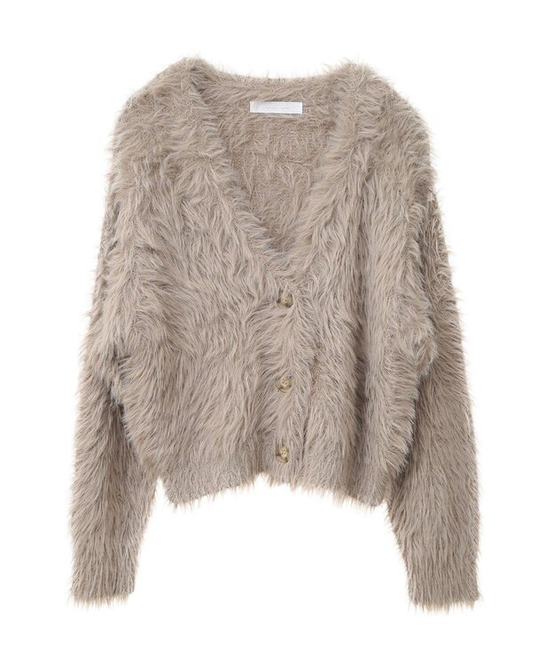 Green Parks ・Ｐｅｔｉｔ　Ｆｌｅｕｒ　シャギーニットカーディガン Gray Beige