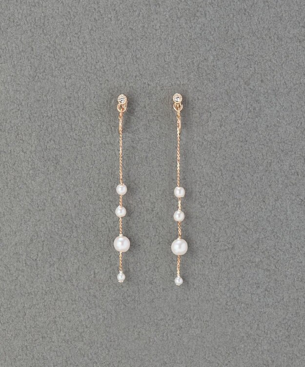 Phoebe 【金属アレルギー対応】【痛くないシリーズ】ドリッピングパールライトフィットイヤリング　シャンパンゴールド シャンパンゴールド