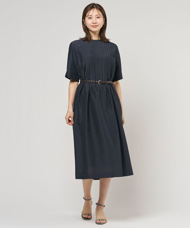 J.PRESS LADIES L エアリースパンボイル ワンピース ネイビー系