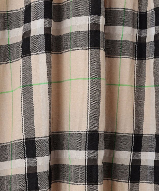 自由区 【カタログ掲載・洗える】シアーブライトチェック ワンピース ベージュ