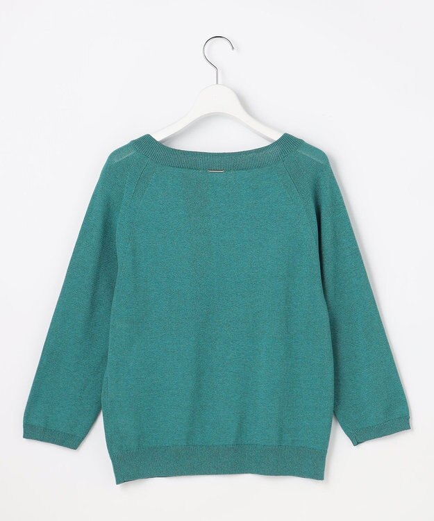 自由区 【アンサンブル対応】ペーパーコットンスクエアネックニット プルオーバー ターコイズ