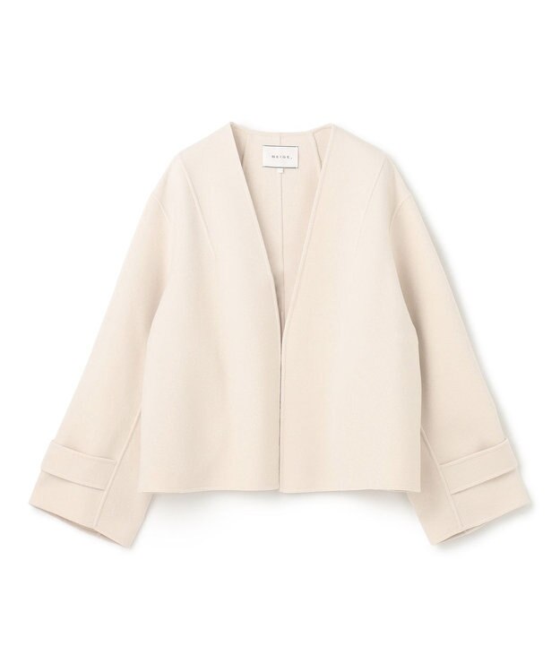 BEIGE， GRASSE / リバーウールクロップドコート Ecru