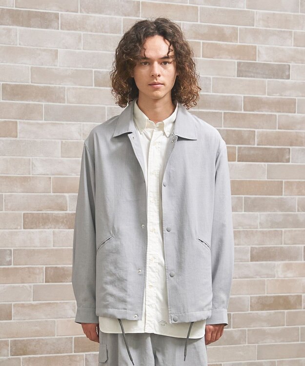 J.PRESS YORK STREET 【UNISEX】リネンライク コーチジャケット ライトグレー系