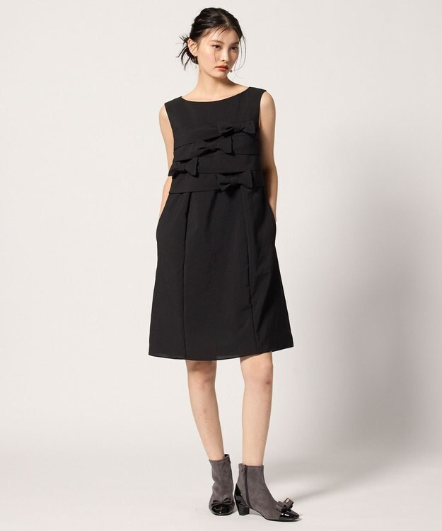 TOCCA 【洗える・消臭・吸水速乾・接触冷感・UVケア】RIBBON KNOT DRESS ドレス ブラック系
