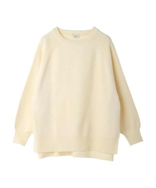 earth music&ecology サイドスリットルーズチュニック Ivory