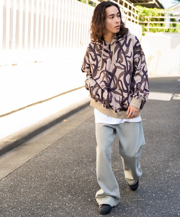 WEGO 総柄BIGプルパーカー 柄3