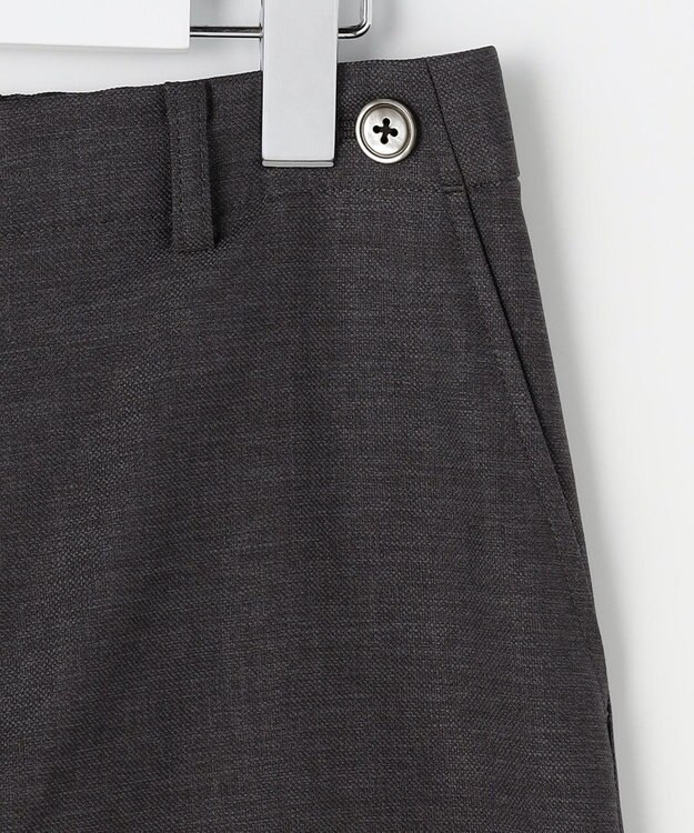 J.PRESS LADIES L FLAXASAオックス ワイド ストレート パンツ チャコール系