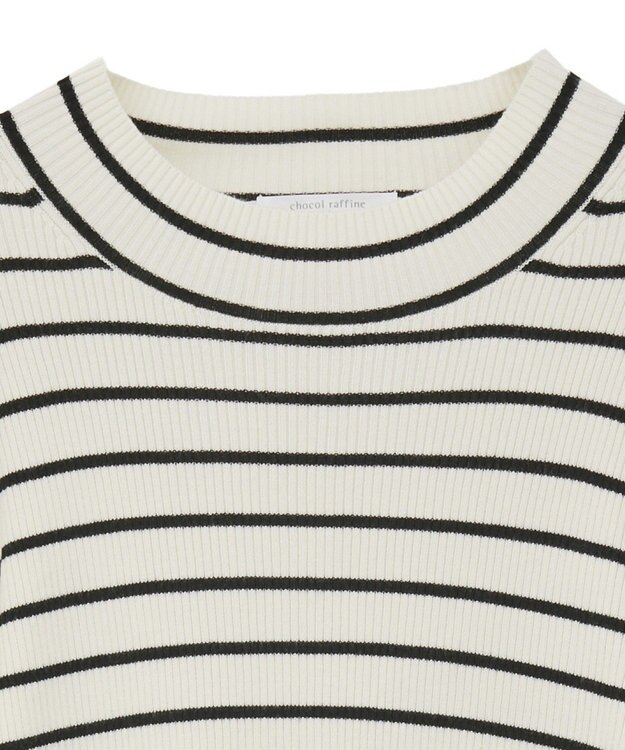 Green Parks 袖口金釦リブニットプルオーバー Border