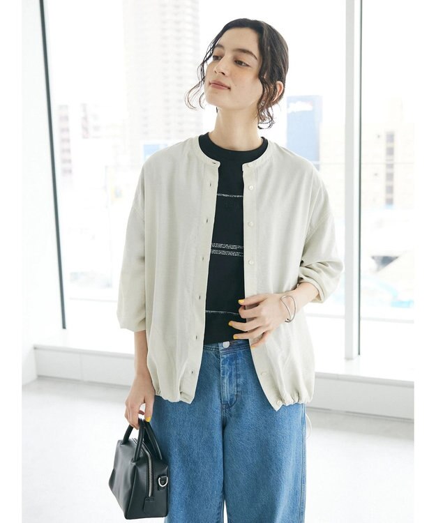 CRAFT STANDARD BOUTIQUE レーヨントロミ羽織りシャツ Ivory