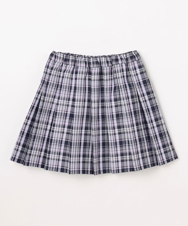 ANY KIDS チェックプリーツスカパン ネイビー