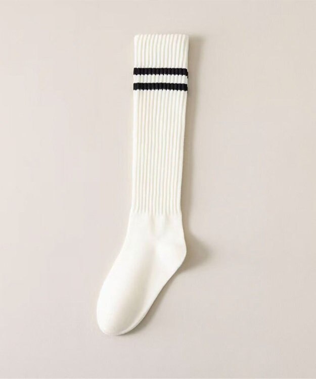 WEGO ラインリブハイソックス ホワイト