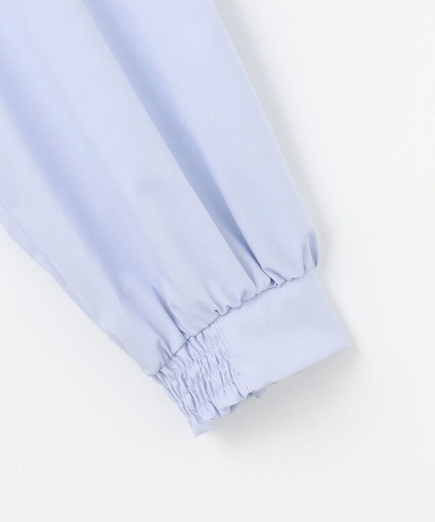 #Newans 【洗濯機可能/シワになりにくい】〈小柄さんにお勧め〉バーティカルフリルブラウス ライトブルー