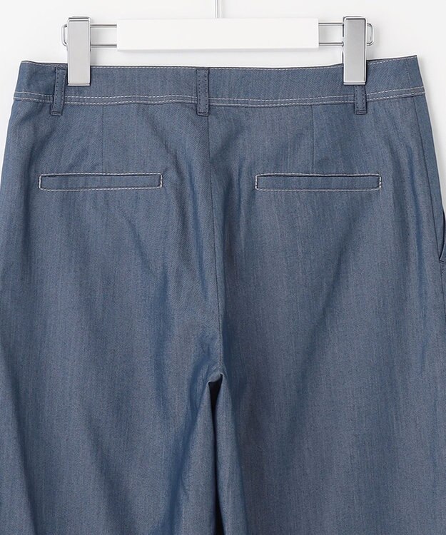 J.PRESS LADIES 【洗える】ツイルライトストレッチ セミワイド パンツ ネイビー系