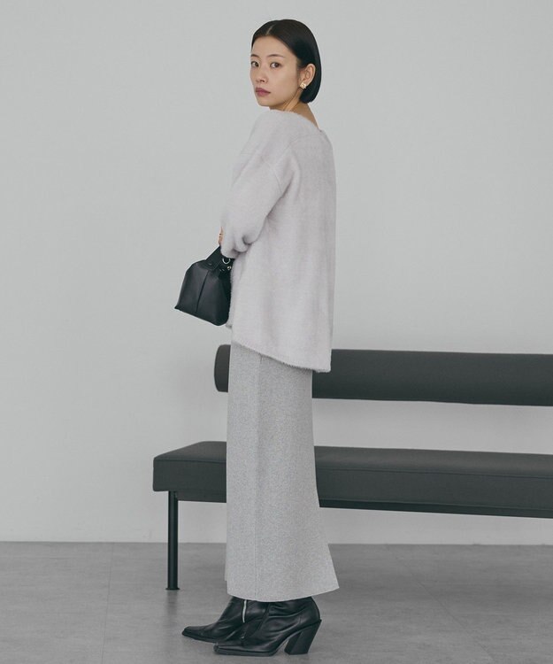 AMERICAN HOLIC バイパチリブニットタイトスカート Gray Mixture