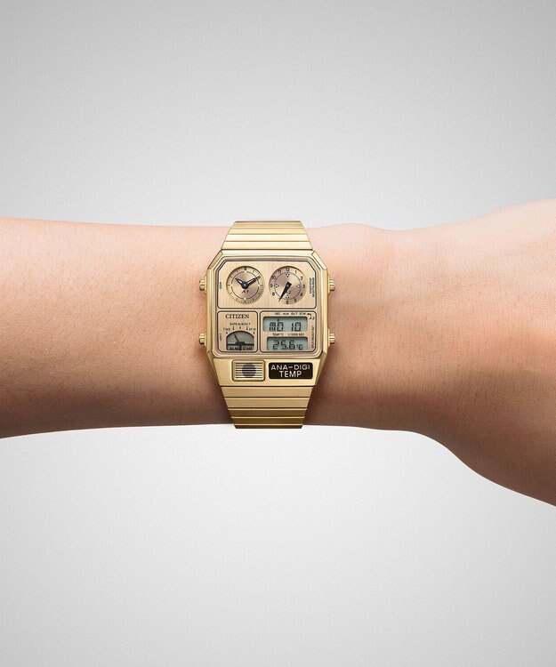 CITIZEN 【レトロなアナデジ限定モデル】Metallic ANA-DIGI TEMP（メタリック アナデジテンプ）JG2101-51H ゴールド