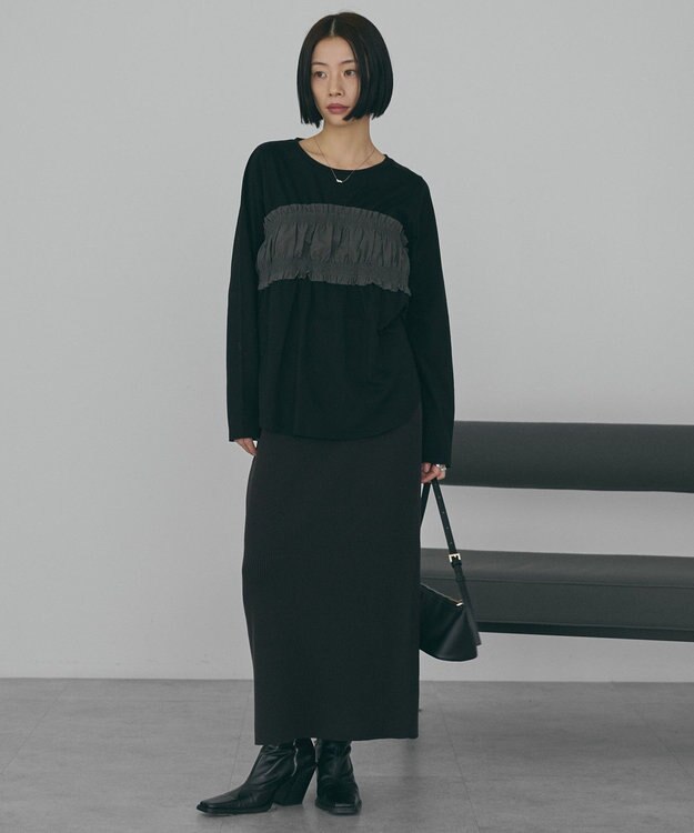 AMERICAN HOLIC バイパチリブニットタイトスカート Brown