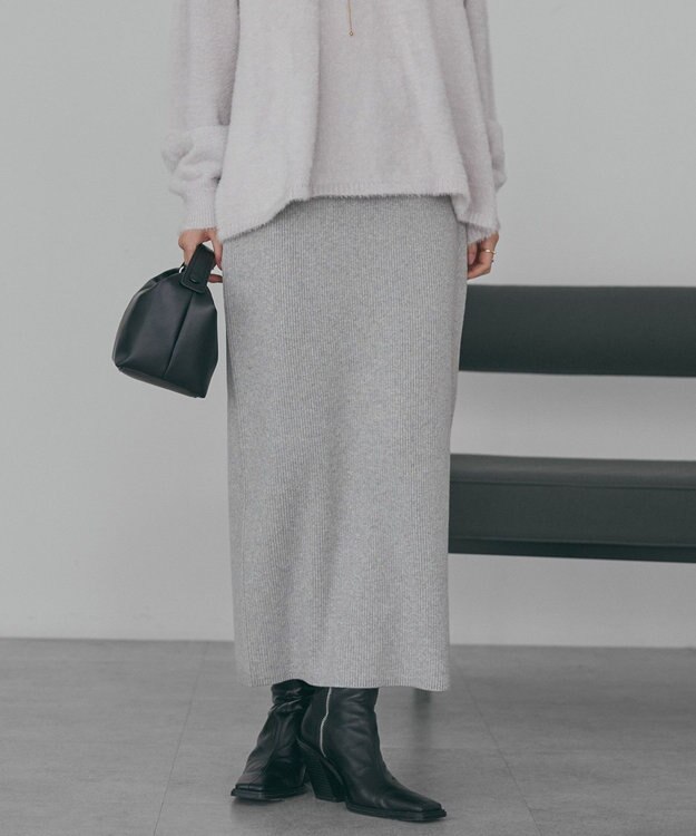 AMERICAN HOLIC バイパチリブニットタイトスカート Gray Mixture
