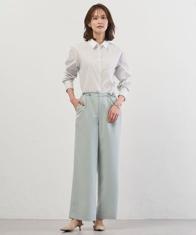 J.PRESS LADIES 【WEB限定カラーあり・2way】エステネージュ TYPEWRITER STRIPE シャツ 【WEB限定】ホワイト×ネイビーストライプ系